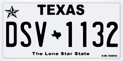 TX license plate DSV1132