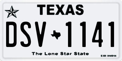 TX license plate DSV1141