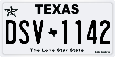 TX license plate DSV1142