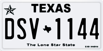 TX license plate DSV1144