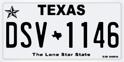 TX license plate DSV1146