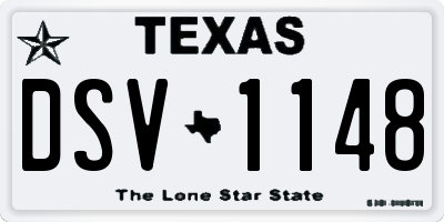 TX license plate DSV1148