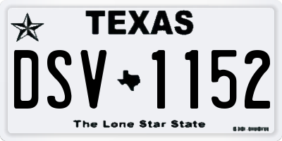 TX license plate DSV1152