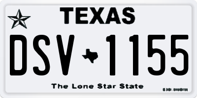 TX license plate DSV1155