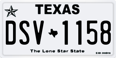 TX license plate DSV1158