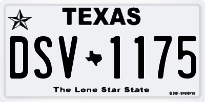TX license plate DSV1175