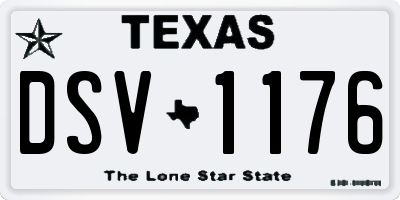 TX license plate DSV1176