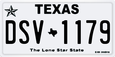 TX license plate DSV1179