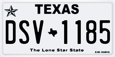 TX license plate DSV1185