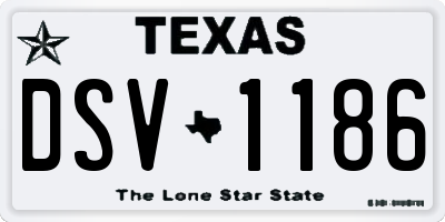 TX license plate DSV1186