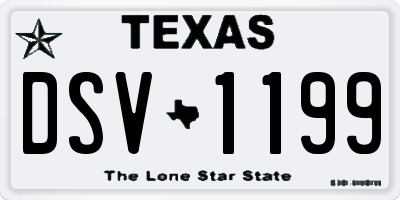 TX license plate DSV1199