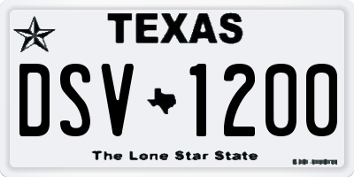 TX license plate DSV1200