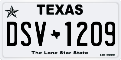 TX license plate DSV1209