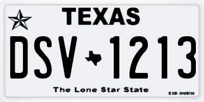 TX license plate DSV1213