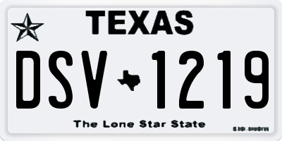 TX license plate DSV1219