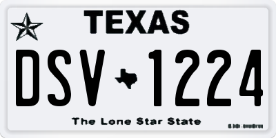 TX license plate DSV1224