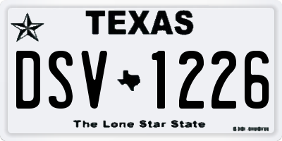 TX license plate DSV1226