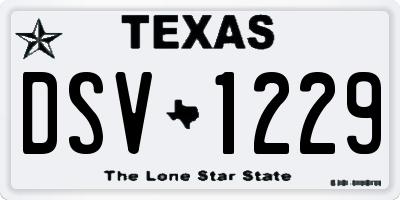 TX license plate DSV1229