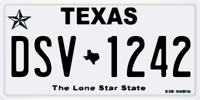 TX license plate DSV1242