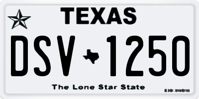 TX license plate DSV1250