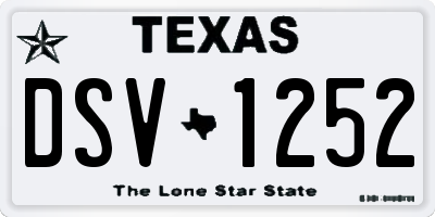 TX license plate DSV1252