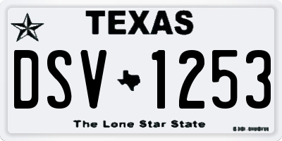 TX license plate DSV1253