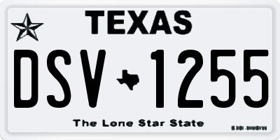 TX license plate DSV1255