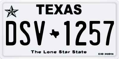 TX license plate DSV1257