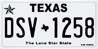 TX license plate DSV1258