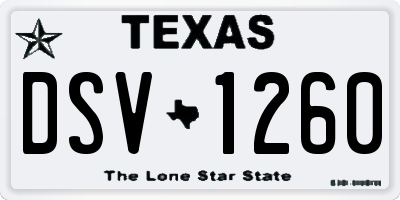 TX license plate DSV1260