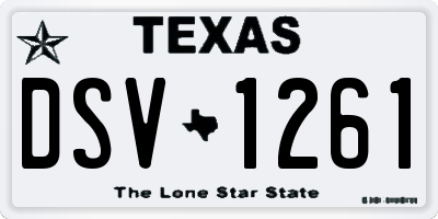 TX license plate DSV1261