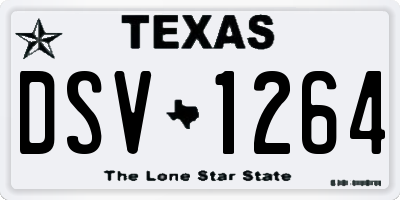 TX license plate DSV1264