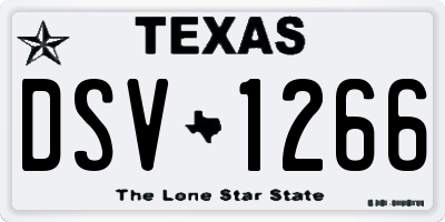 TX license plate DSV1266
