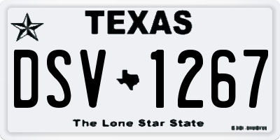 TX license plate DSV1267
