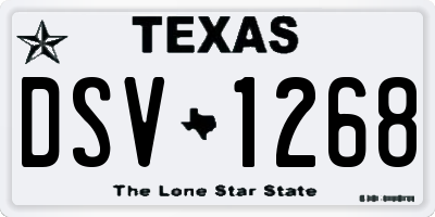 TX license plate DSV1268
