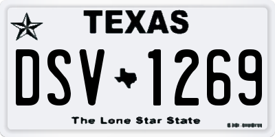TX license plate DSV1269