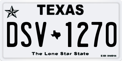 TX license plate DSV1270