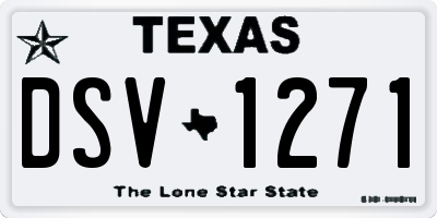 TX license plate DSV1271