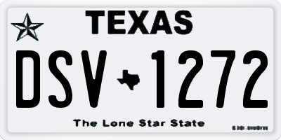 TX license plate DSV1272