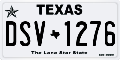 TX license plate DSV1276