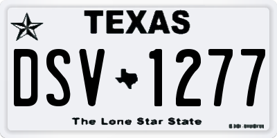 TX license plate DSV1277