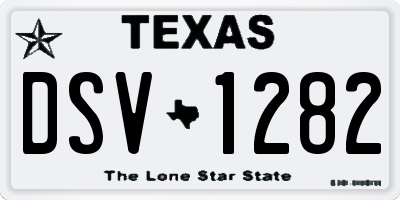 TX license plate DSV1282