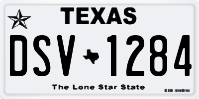 TX license plate DSV1284