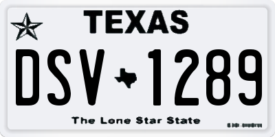 TX license plate DSV1289