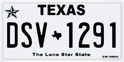 TX license plate DSV1291