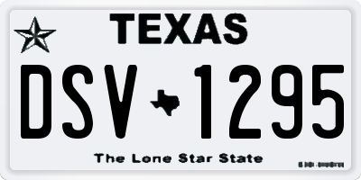 TX license plate DSV1295