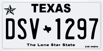 TX license plate DSV1297