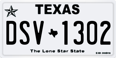 TX license plate DSV1302