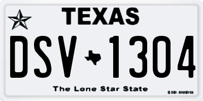 TX license plate DSV1304