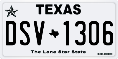 TX license plate DSV1306